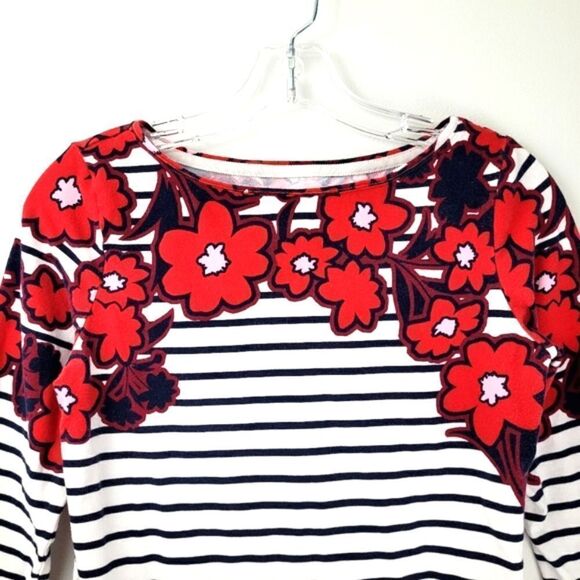 TALBOTS floral 3/4 sleeve boatneck tee - Picture 2 of 5